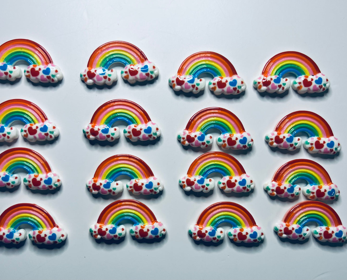 Mini ARCO IRIS Objeto-Terapia del habla Mini Objetos-Baratijas del habla-Objetos temáticos TIEMPO-Arco iris brillante-Discurso Minis-Baratijas arco iris de resina