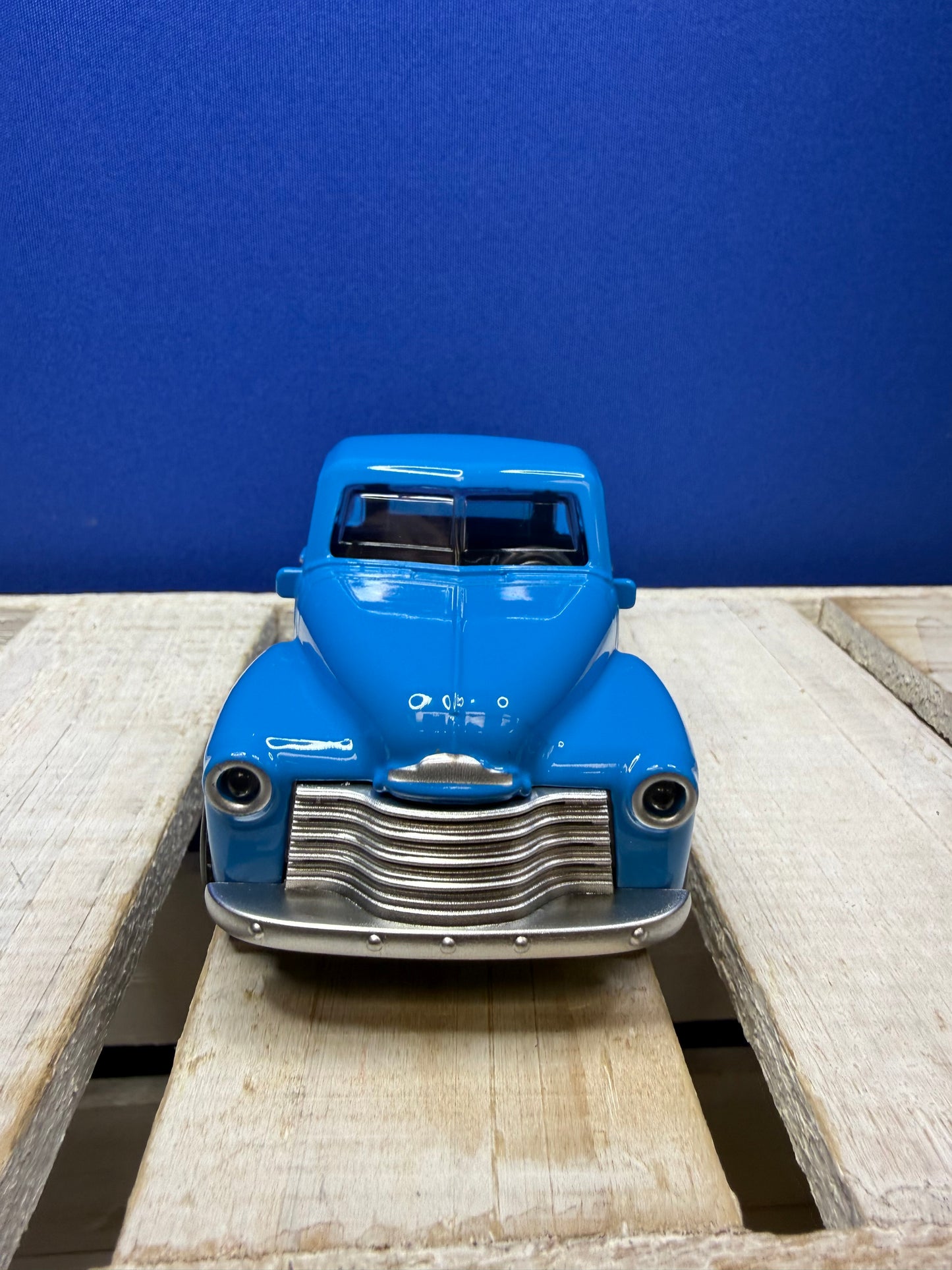Vintage Blue Pickup Truck – Metal & Plastic Toy Vehicle – 5.5” Long