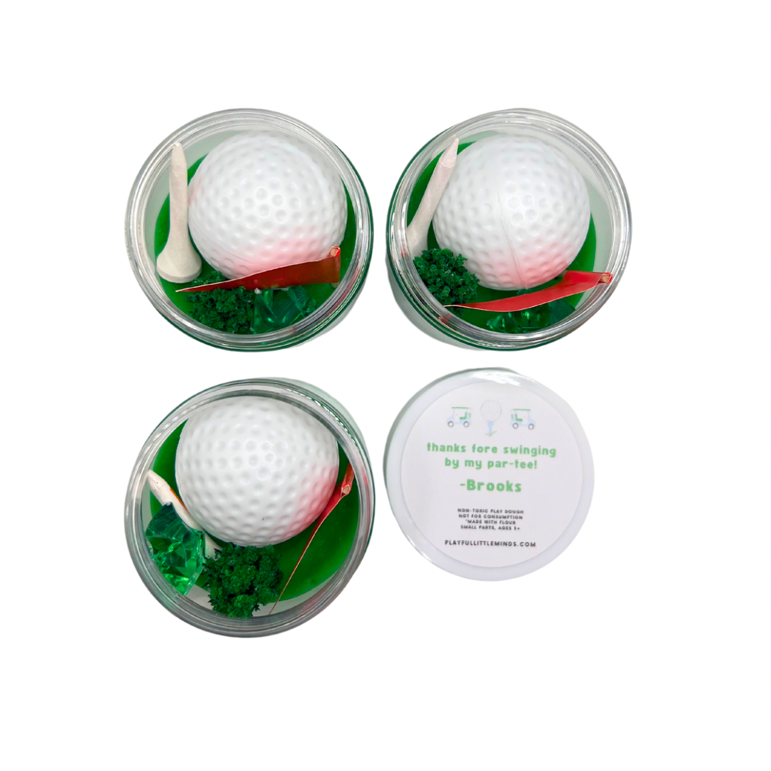 Golf Themed Play Dough Party Favors for Kids