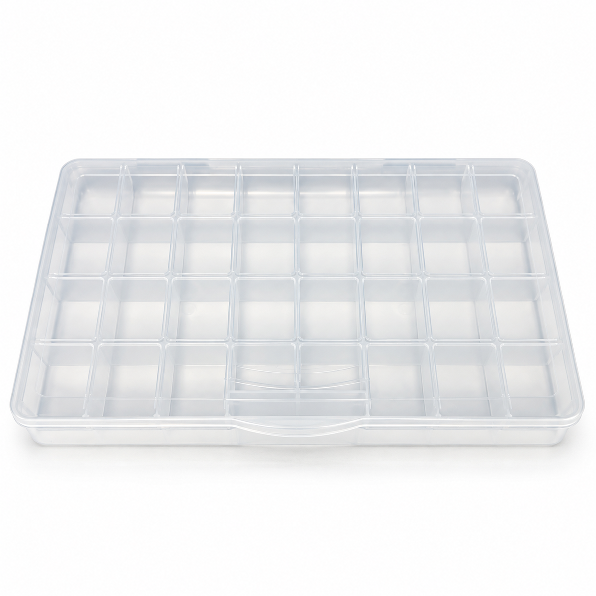 Clear 32-Compartment Organizer Case | Snap-Close Storage Box - DIY Craft Set