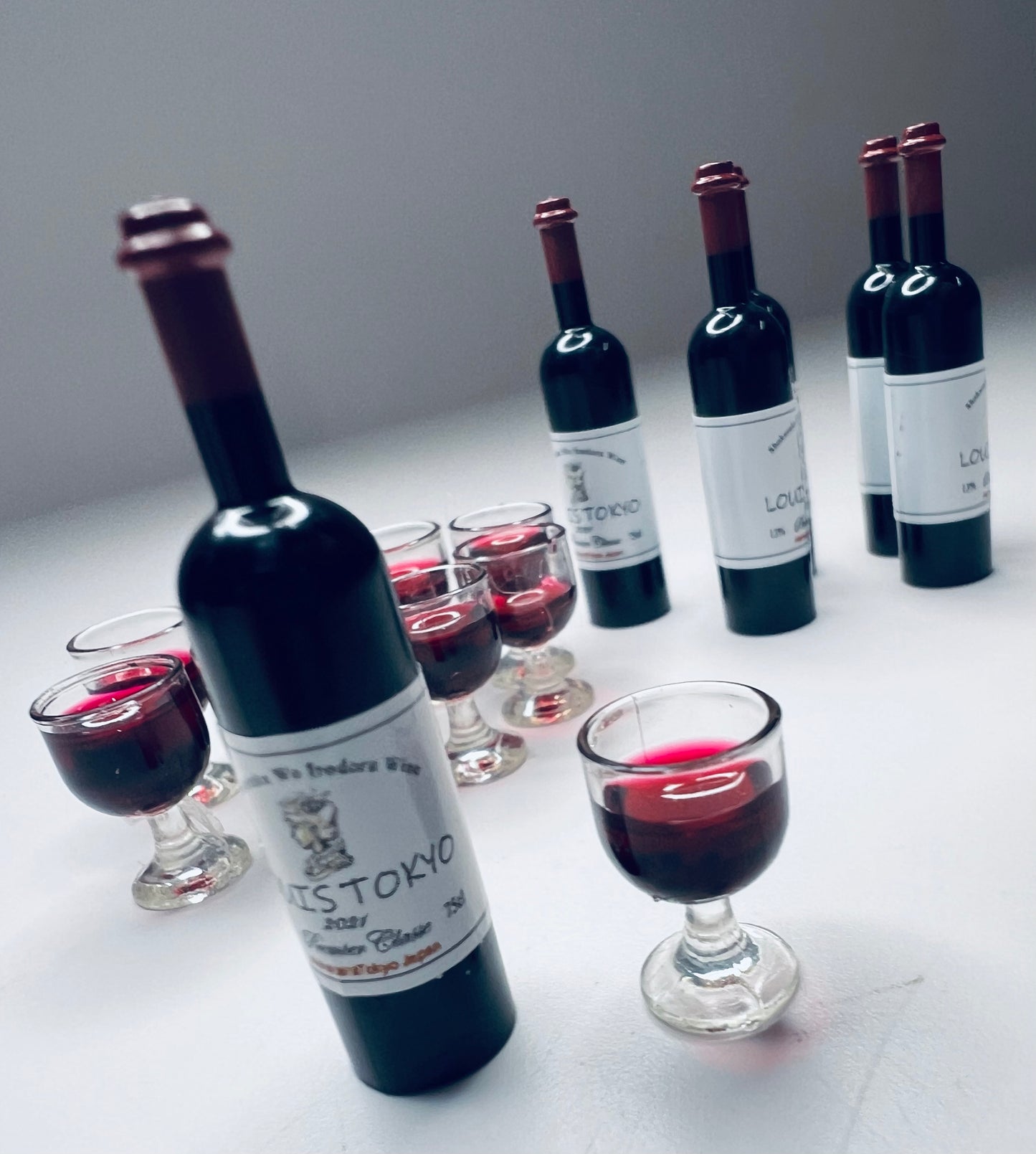 Bouteille de vin Miniature, Mini verre à vin, bibelots pour adultes, bibelots pour enseignants, maison de poupée, verre à vin