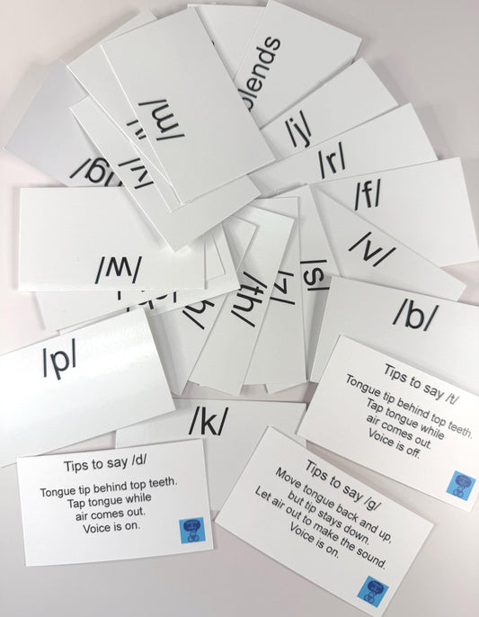 Speech Sound Tip Cards – Double-Sided Articulation Cards for Speech Therapy | Letter on Front, Therapy Sound Tips on Back Speech and Smile