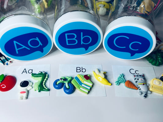 Alphabet Set with Objects Beginning Sound Mini Objects Therapy Speech Therapy Montessori Sound Objects-Teaching Tubs Alphabet Classroom Set