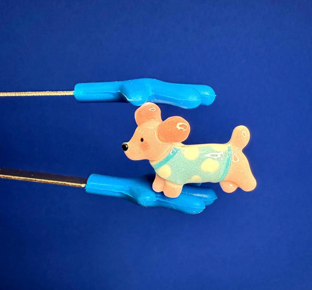 Miniature White Dog with Sweater Winter Mini Objects Speech Therapy Minis Pet Theme Trinkets