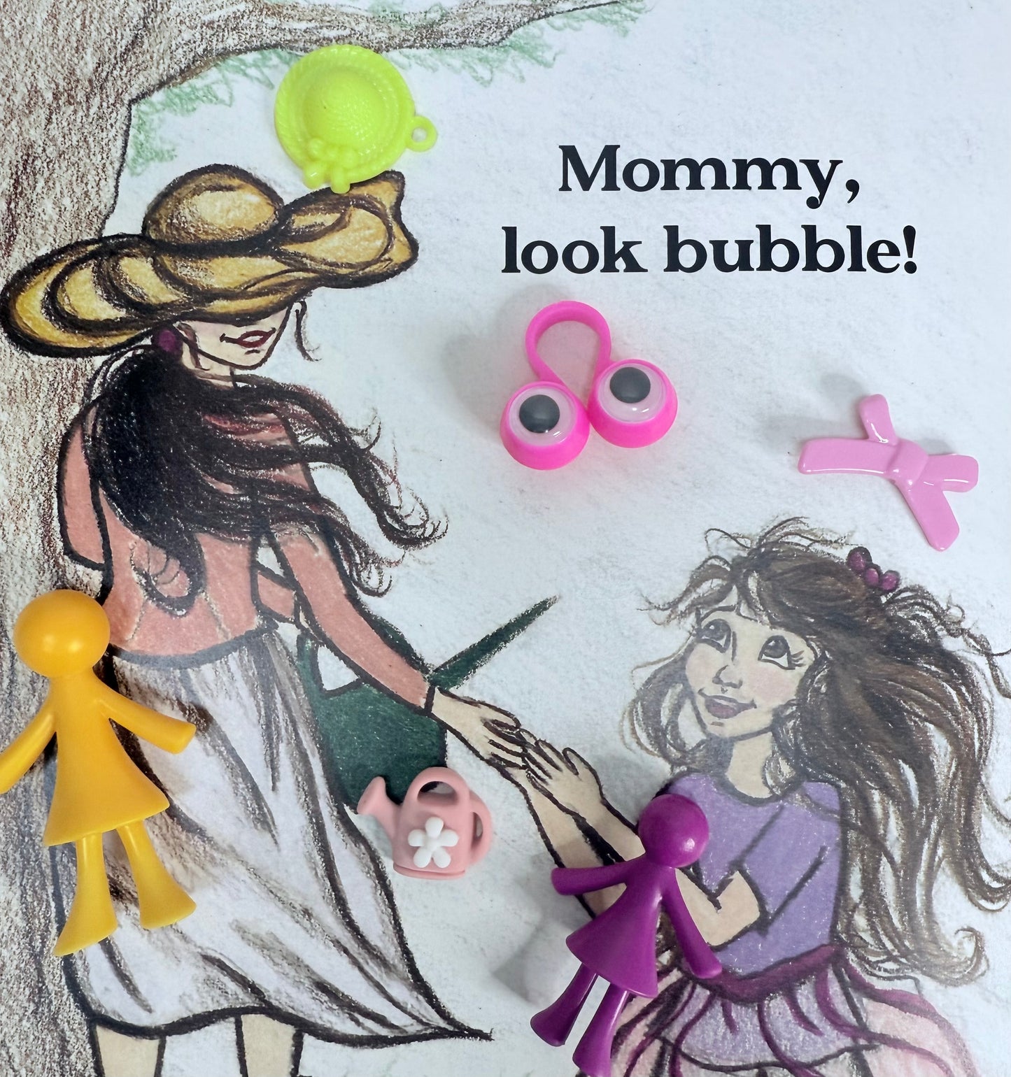 Bubble Hunt Book & Story Kit – Speech Therapy Mini Objects, Early Childhood Language, Book About Bubbles, Interactive Speech Therapy Book