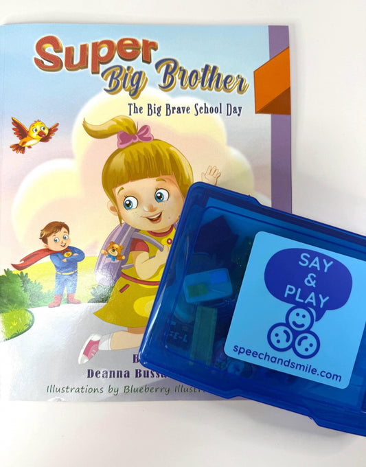Going to School  Story Kit | Mini Objects for Super Big Brother Book | Speech Therapy Say and Play