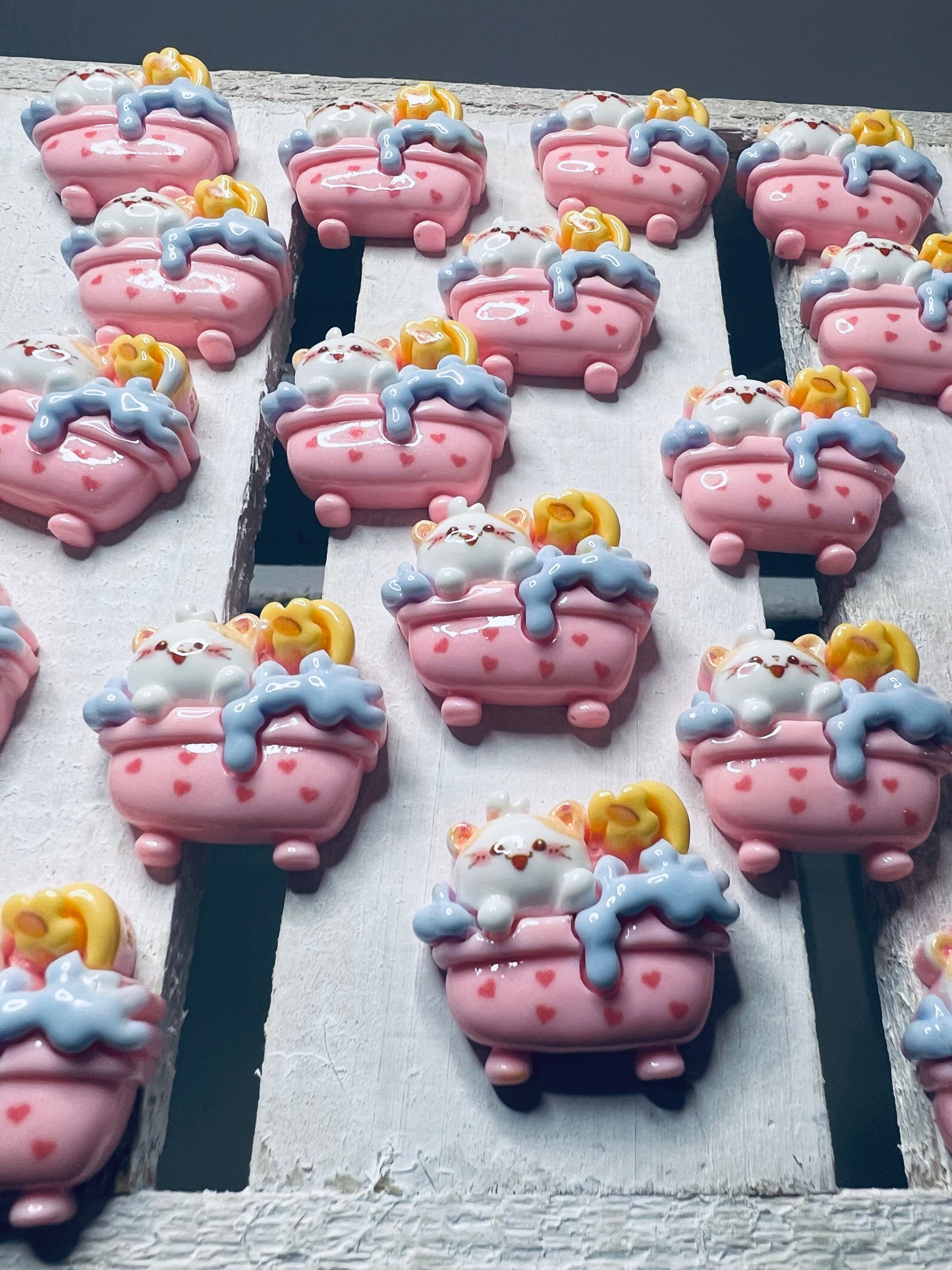 Miniature Cat in Bath Trinket Mini Objects Speech Therapy Verbs