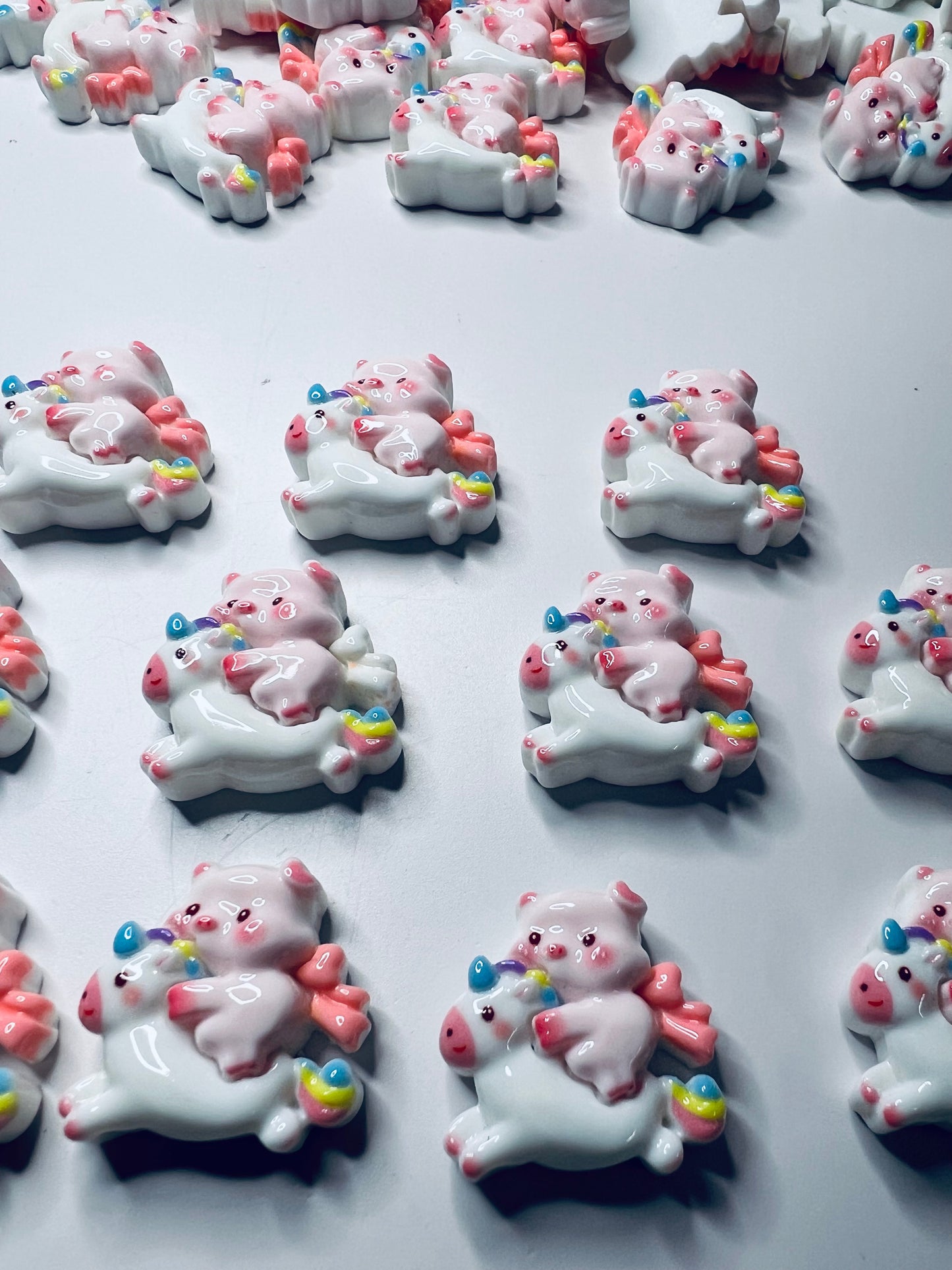 Miniature Pig Flying on UNICORN Object Speech Therapy Mini Objects Verbs Trinkets Mystical Theme Objects - Fairytale Trinkets Alphabet