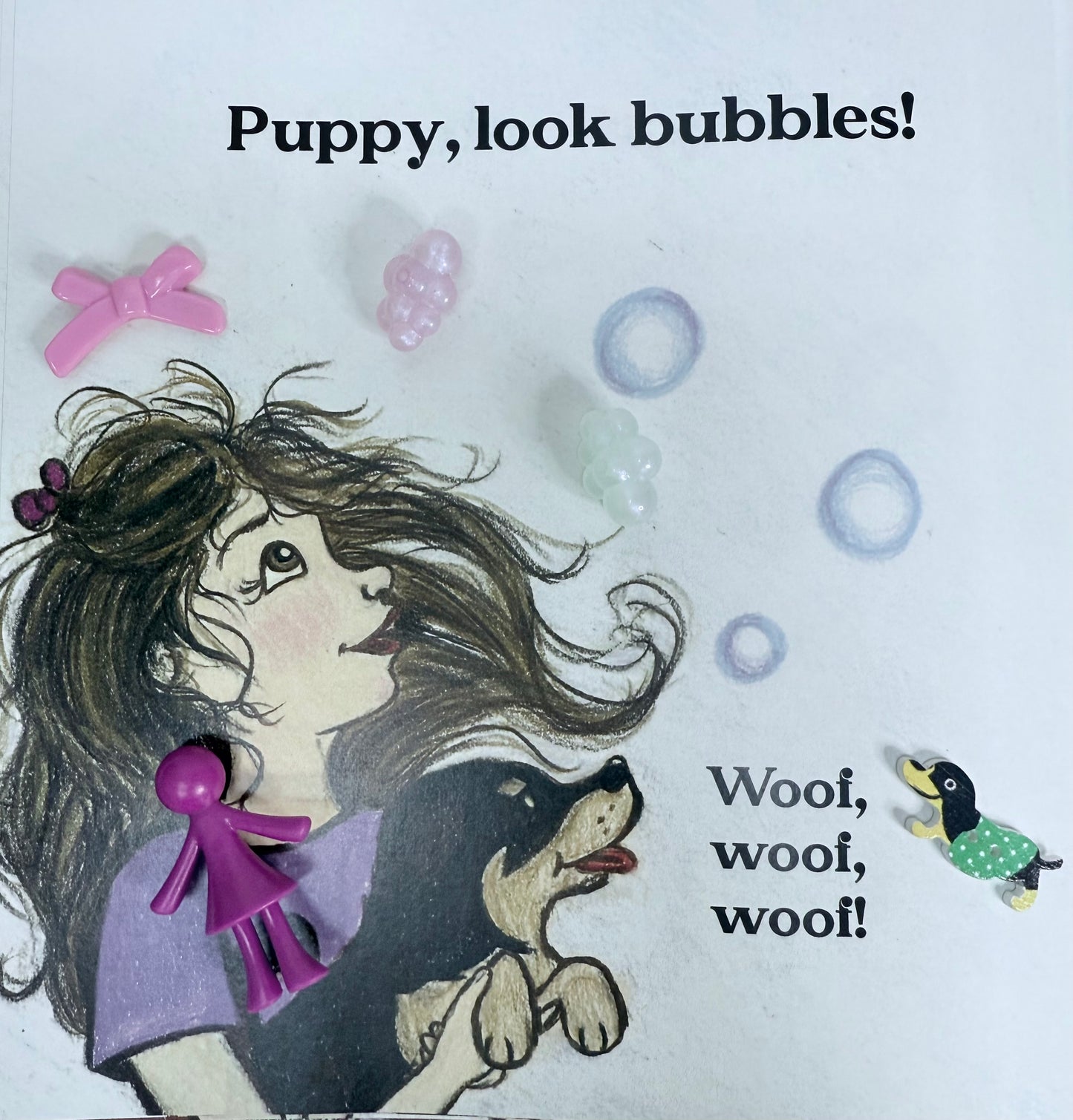 Bubble Hunt Book & Story Kit – Speech Therapy Mini Objects, Early Childhood Language, Book About Bubbles, Interactive Speech Therapy Book