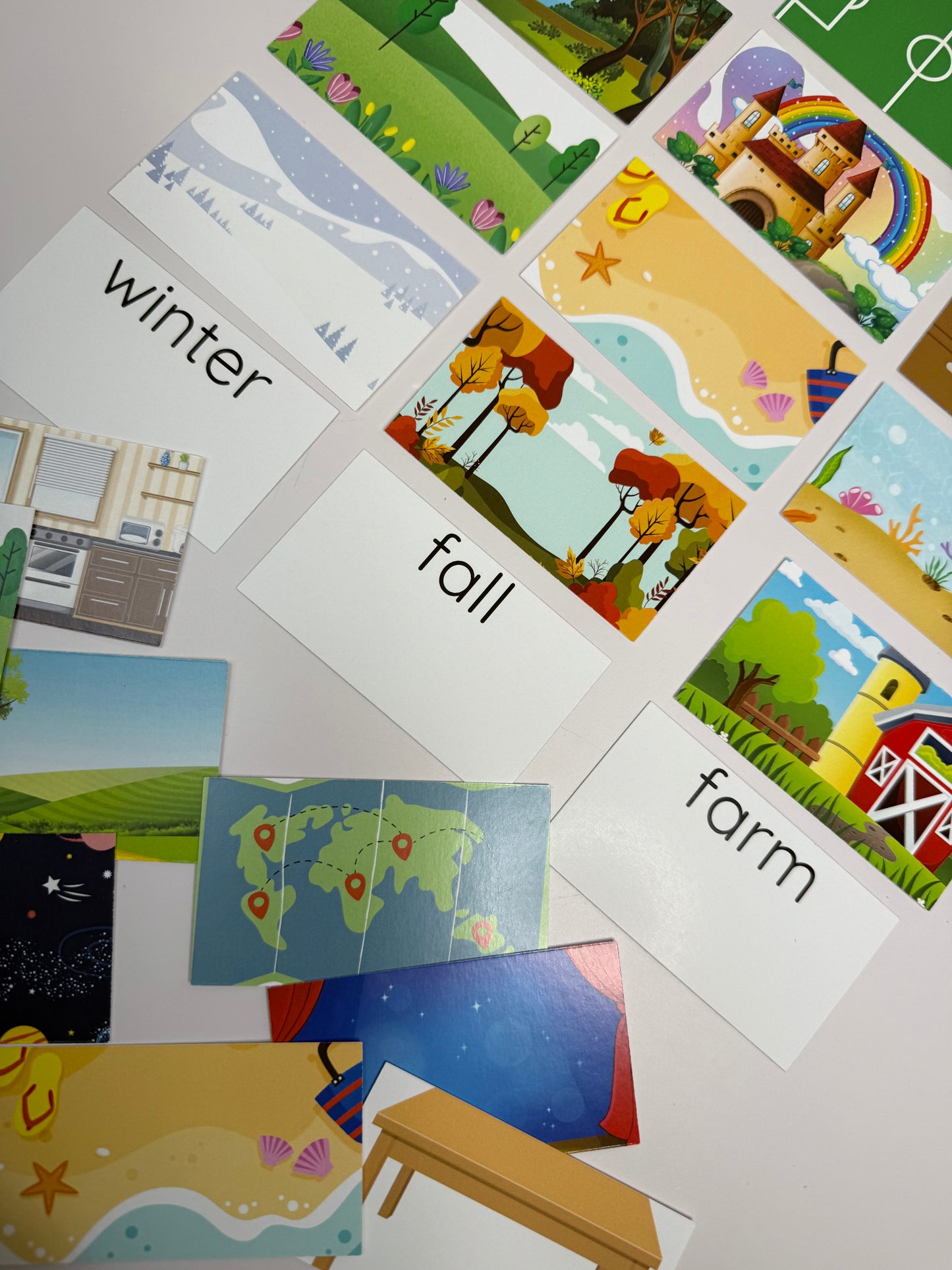 Theme Cards for Mini Objects – Double-Sided flash cards for Speech Therapy, Learning Centers, Professionally Printed