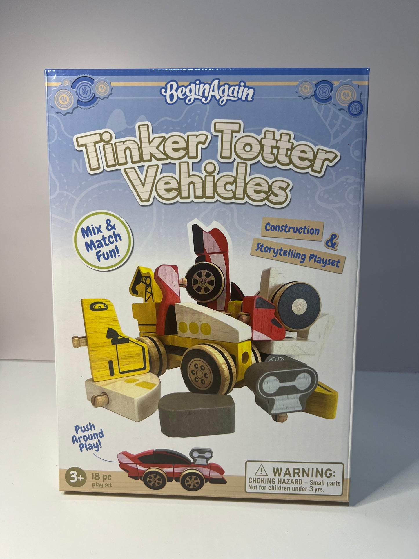 Wood Vehicle Toy Set of 3 Transportation Fidgets Tinker Totters Toy Easy to take a part back together Preschool Speech Therapy Toys
