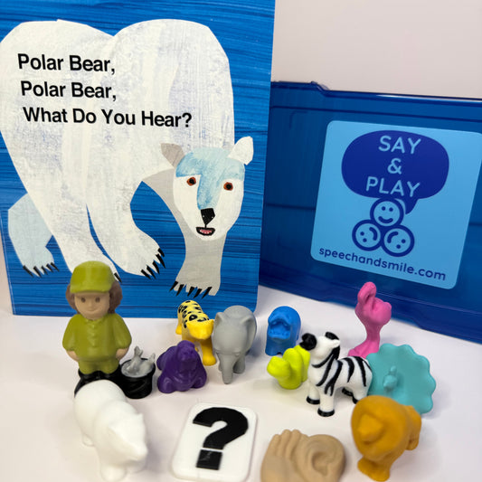 Say and Play Mini Object Story Kit – Polar Bear, Polar Bear What Do You Hear – Mini Objects Speech Therapy, Book Prop Speech Therapy