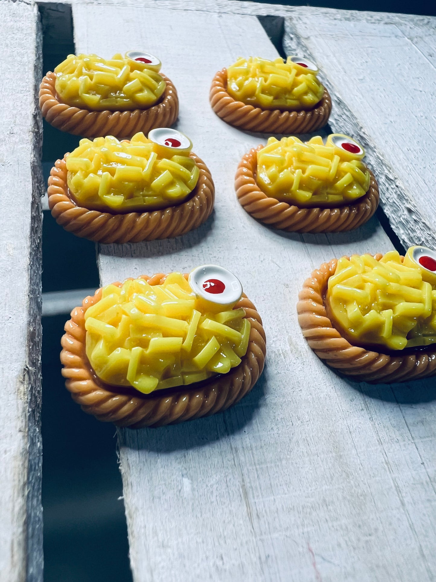 Miniature French Fries and Ketchup Trinket - Food Mini Objects for Speech Therapy Food Trinkets CH sound doodads trinkets minis for learning