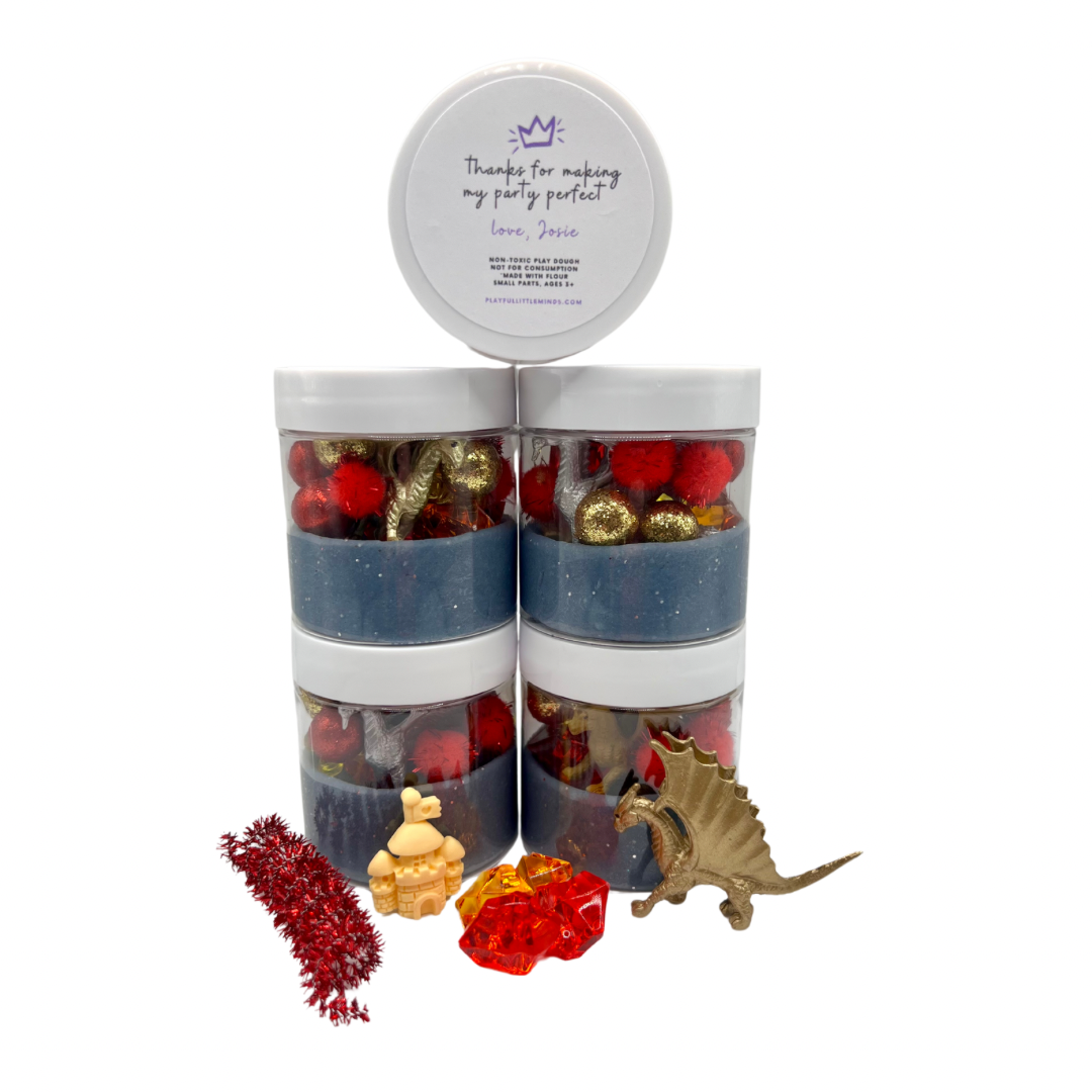 Dragon Themed Play Dough Party Favors - Fairytale Mystical Them Minis