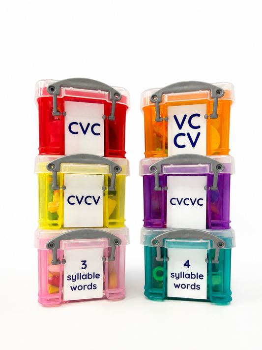 Word Shape Mini Objects Kit for Speech Therapy | Apraxia, Articulation, cvc, cvcv, cvcvc, vc, cv, 3 & 4 Syllable Words