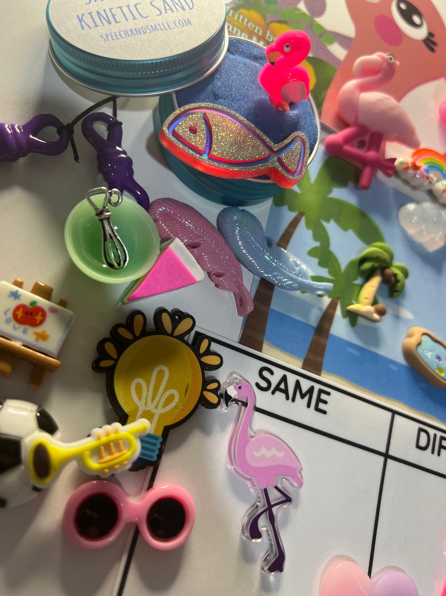 Story Kit Mini Objects Floss the Wobbly Flamingo A heart-warming story about differences, disability, teamwork and self-belief