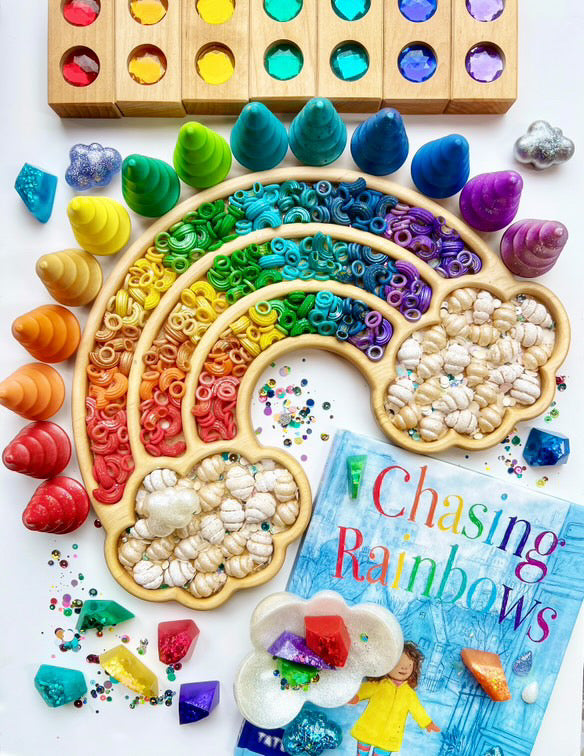 Ring Around the Rainbow Sensory Bin Filler - Color Sorting Activity and Add on with Mini Objects