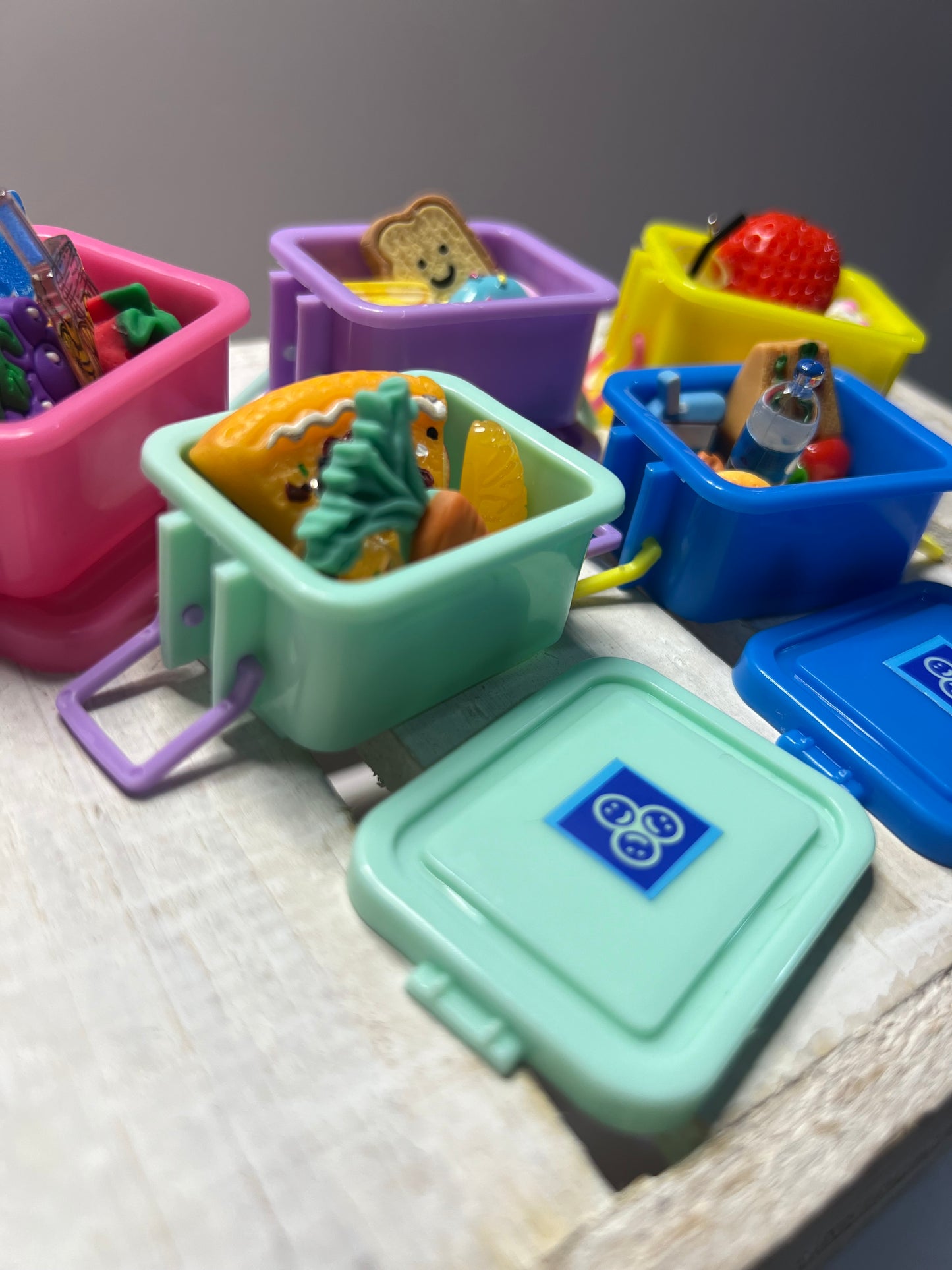 Miniature Lunch Box with Food Minis Dollhouse Food Mini Objects for Speech Therapy Trinkets School Minis