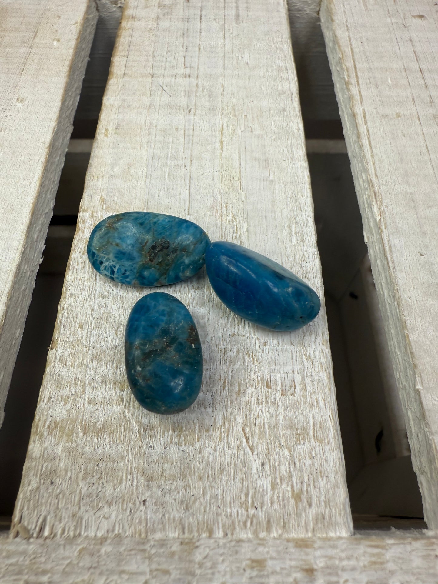 Polished Blue Apatite Stones Natural Tumbled Gemstones Rocks Speech Therapy Mini Objects Blue Stones