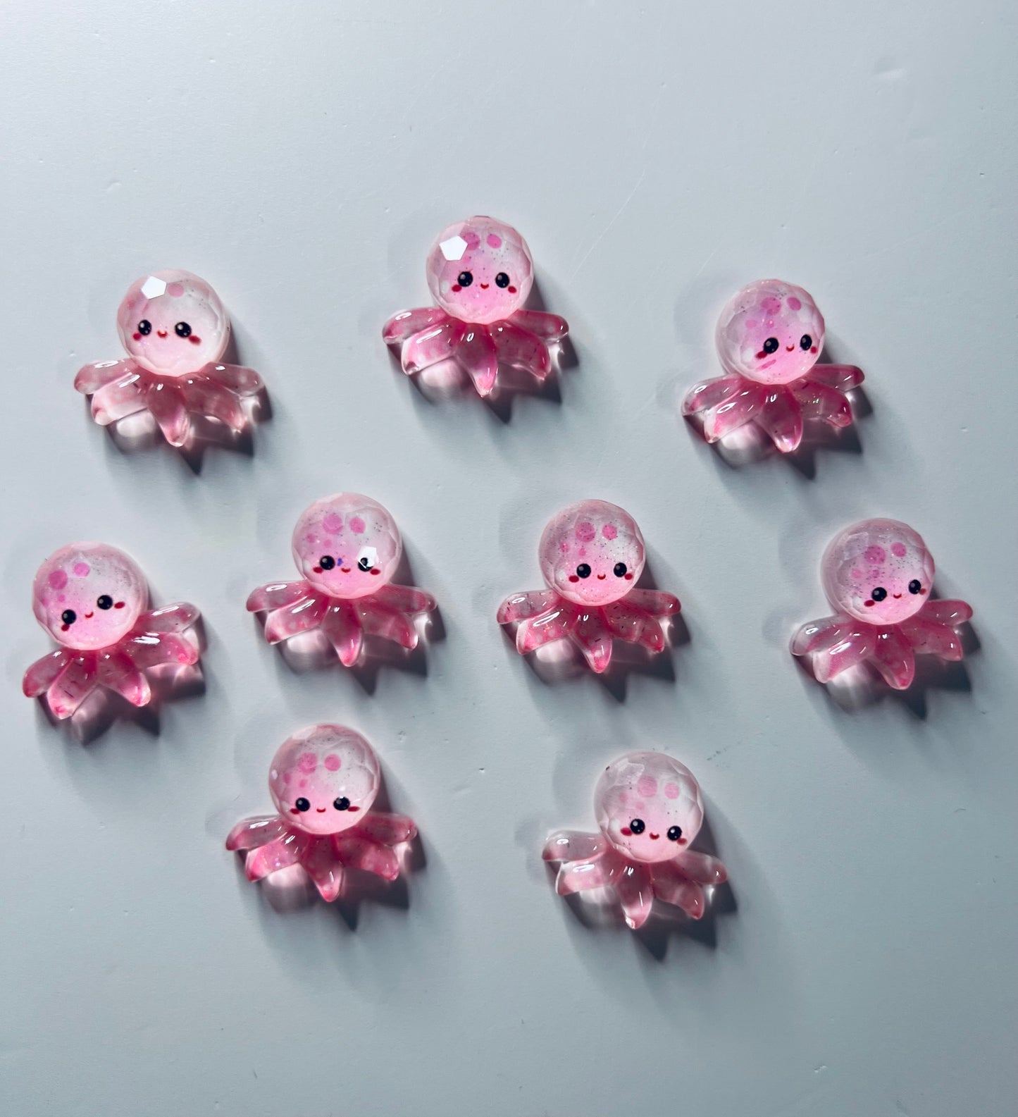 Bibelot de poulpe miniature Mini poulpe scintillant rose Mini objets d'orthophonie Bibelots d'océan Mini objets d'océan