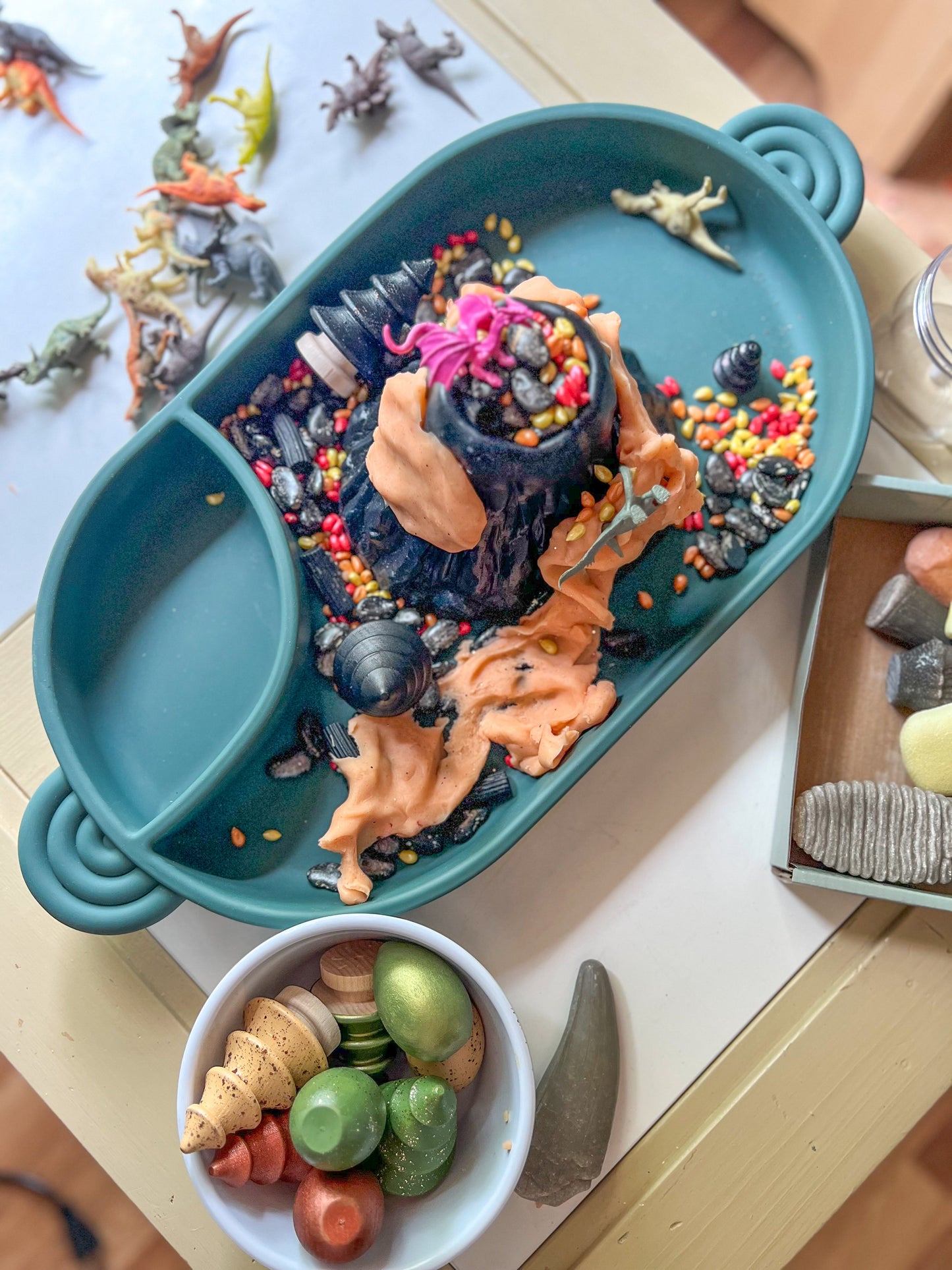 Build a Volcano Sensory Bin Filler Volcano Theme Play Mini Objects