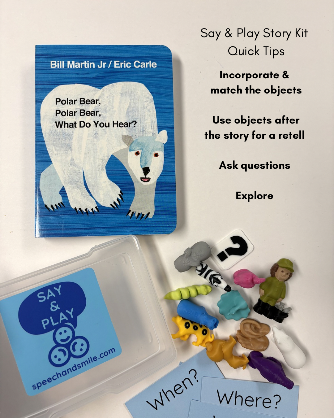 Say & Play Mini Objects™ Story Kit – Polar Bear, Polar Bear What Do You Hear – Mini Objects Speech Therapy