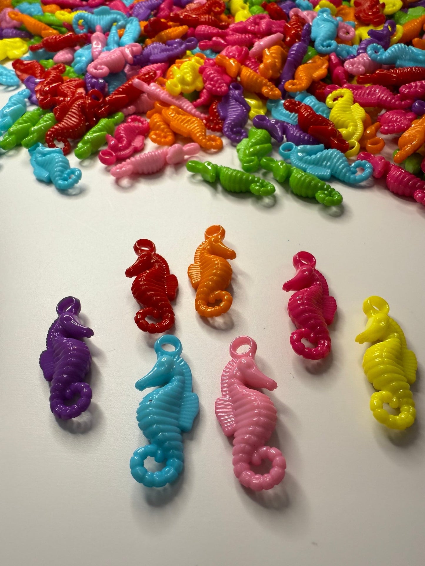 Bulk Trinkets 5 Seahorse Mini Objects Random Acrylic Mix, Ocean Minis for Sound Boxes, Crafts, Sensory Play, Speech Therapy - Speech and Smile