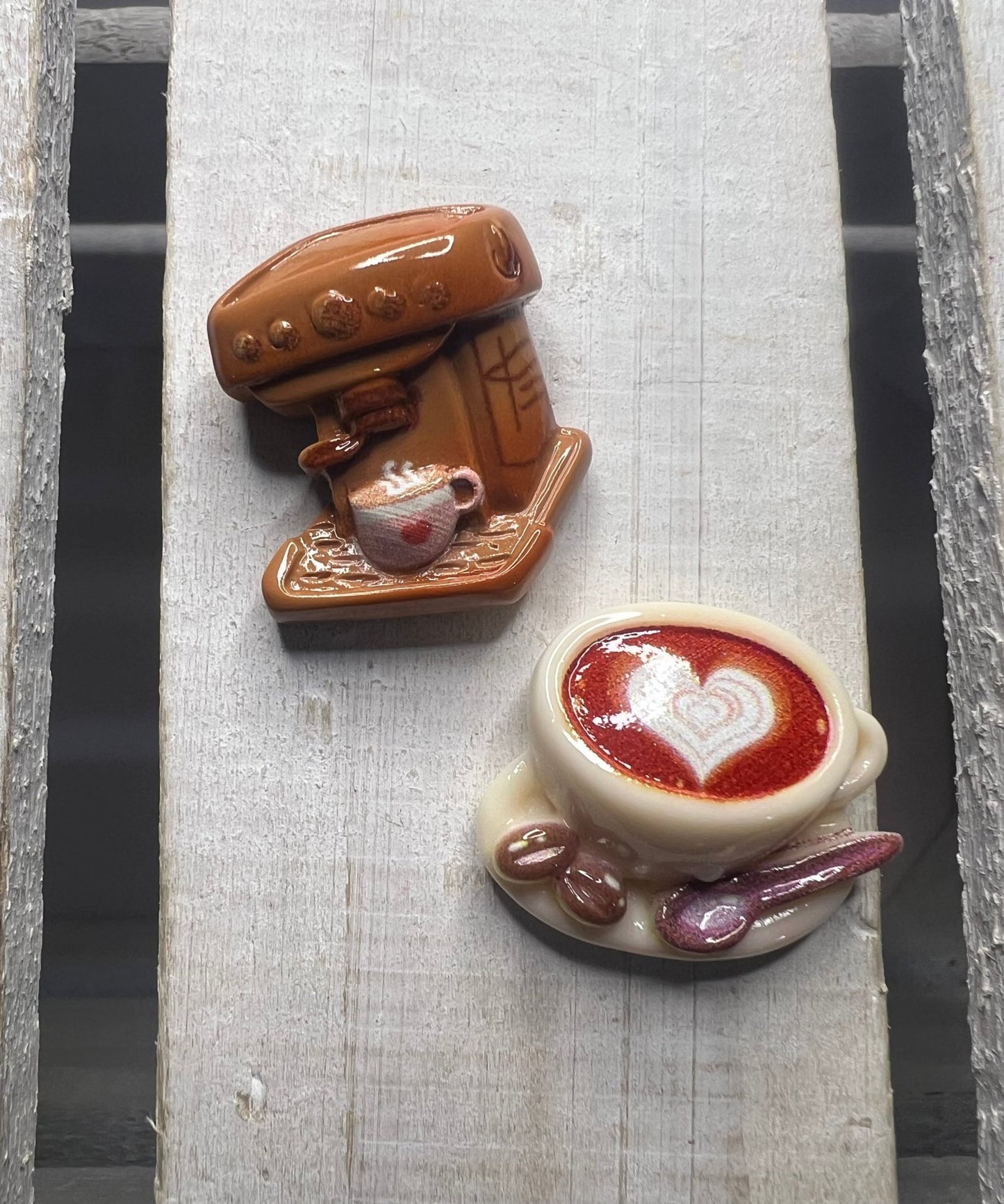 Coffee Machine and Latte Minature Set Latte Espresso Trinket Mini Objects Speech Therapy Kitchen Minis Cup Trinket - Speech and Smile