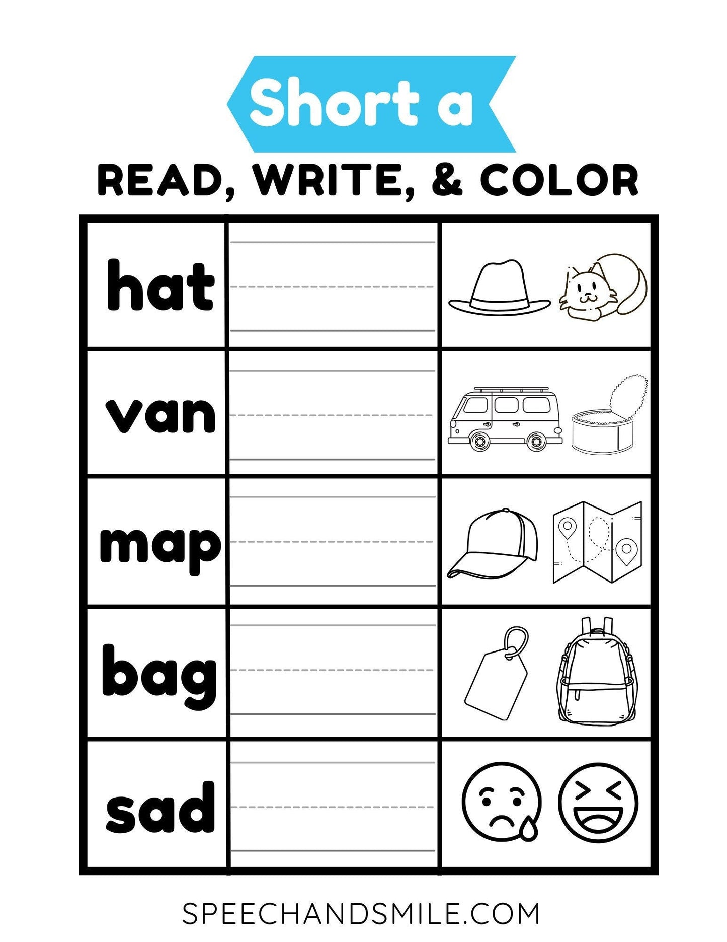 CVC Worksheet to Print Download CVC Worksheet Final Sound Words Printable Activity Spelling CVC words - Speech and Smile