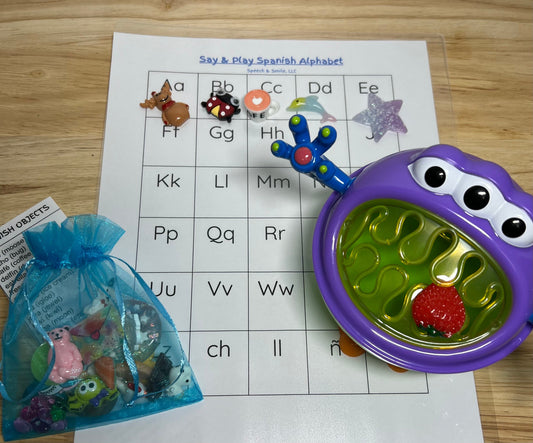 Spanish Alphabet Objects for Beginning Sounds Bilingual Speech Therapy Mini Objects Learn Spanish