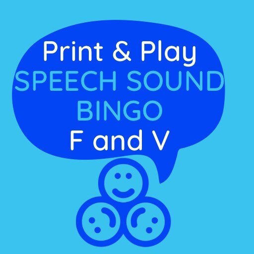 F and V Sounds Printable Bingo Matching Game-Printable Speech Therapy Worksheets-Speech Sound Bingo Speech and Smile-Speech Matching Game