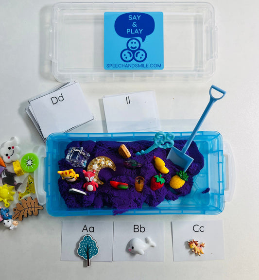 Alphabet Objects Spanish with Sensory Play Beginning Sound Objects in Spanish Montessori Bilingual Speech Therapy Mini Objects