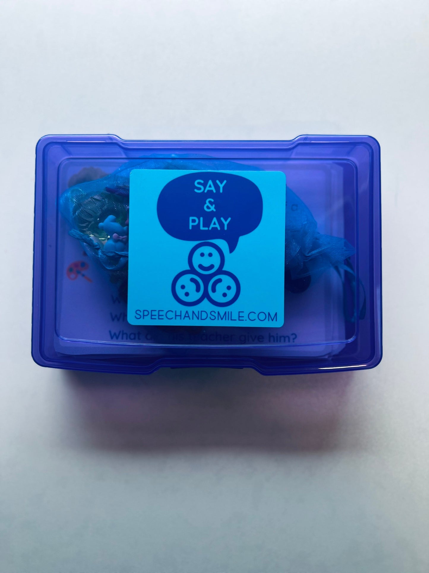STORY RECALL Task Box with Mini Objects-Speech Therapy Activity Box-Language Concepts Box-Speech Therapy Mini Objects