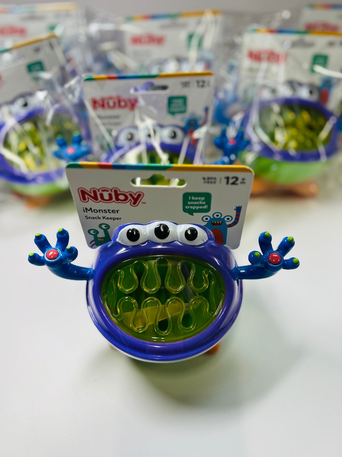 Feed the Monster Toy – Nuby Snack Monster Cup | Speech Therapy Mini Object Holder | Toddler Snack Container | Fun Language Activity