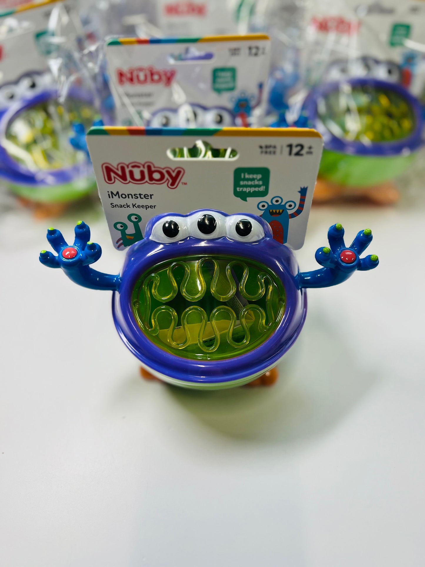 Feed the Monster Toy – Nuby Snack Monster Cup | Speech Therapy Mini Object Holder | Toddler Snack Container | Fun Language Activity