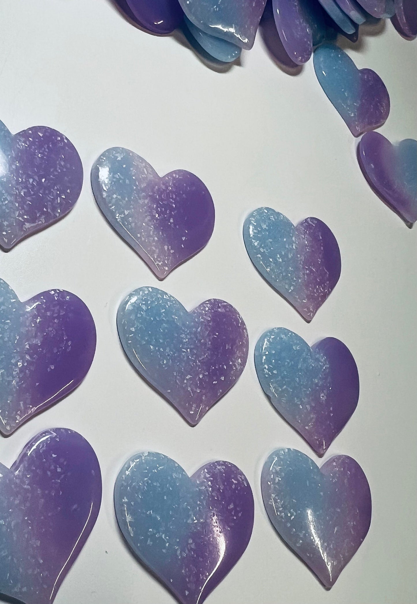 SPARKLE HEART Mini Objeto-Baratijas-Terapia del Habla Mini Objetos-Minis para Terapia del Habla-Resina Sparkle Heart Cabochon-