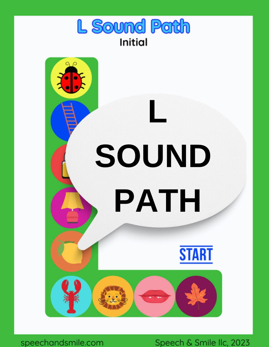 L Sound Printable Sound Paths for Speech Therapy- Articulation Games Worksheets-Letter L Printable Worksheet Download-L Words Speech Therapy
