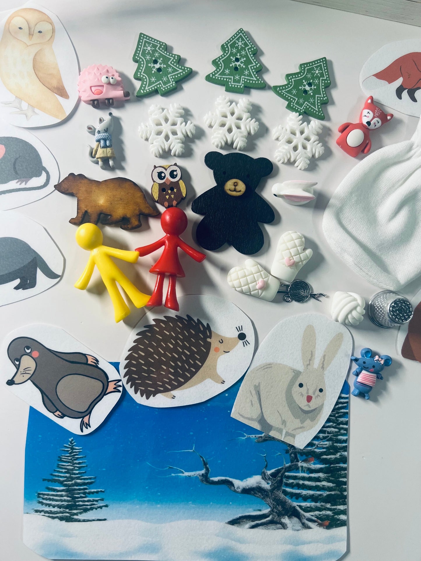 Story Kit The Mitten Book Story Objects for The Mitten Book Speech Therapy Mini Objects