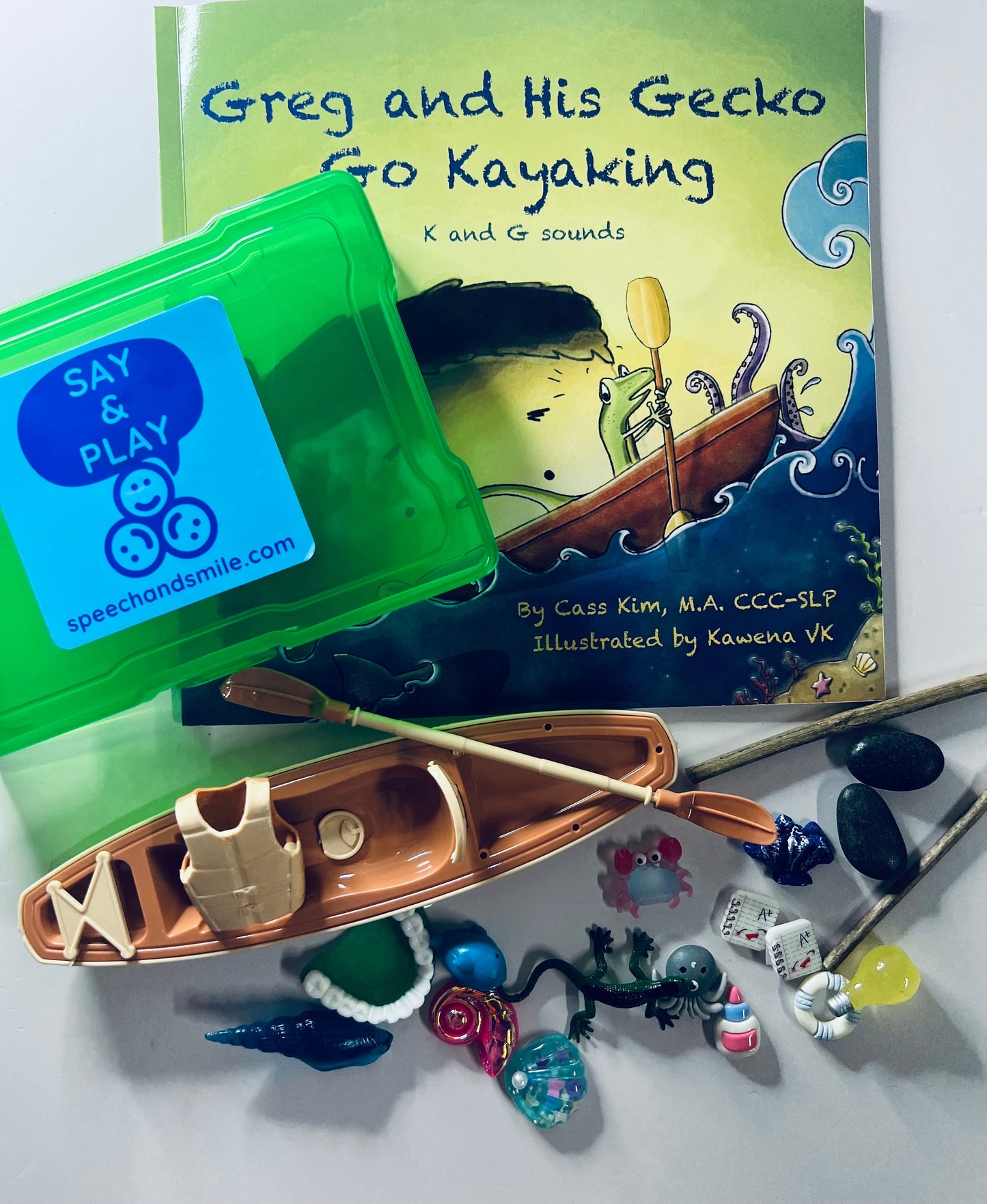 Story Kit for Speech Therapy Sounds K and G - Mini Objects for Speech Therapy - Articulation Book with Mini Objects  Articulation Trinkets