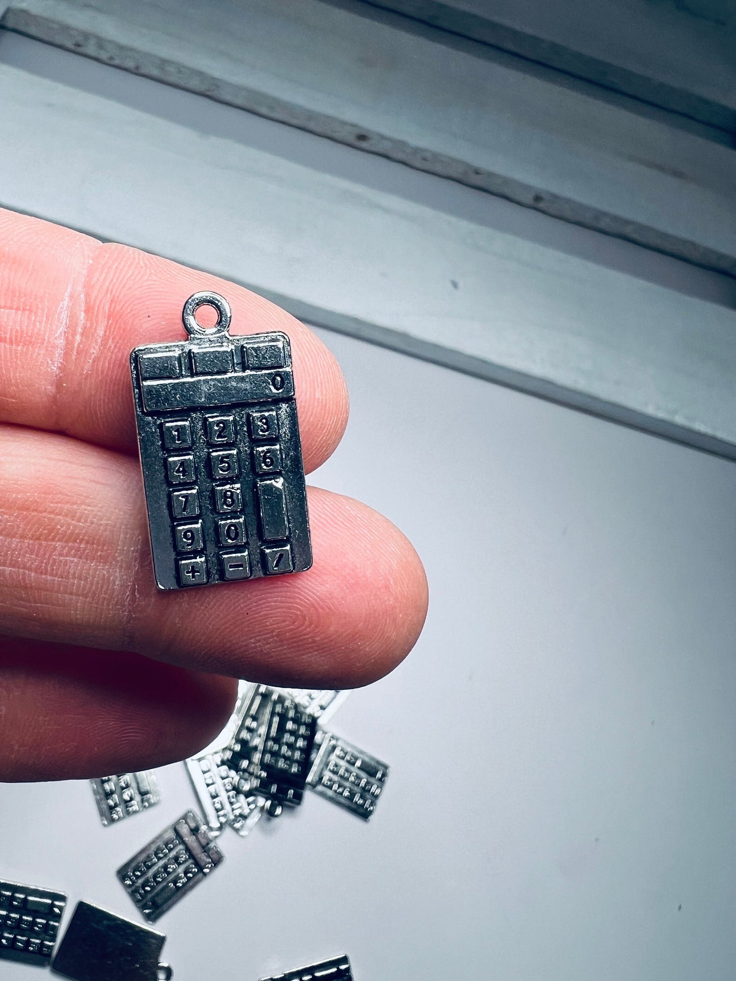 Miniature CALCULATOR Charm-Antique Tibetan Silver Calculator Charm-Accountant Charm-Trinkets-Miniature Objects-Doodads-Minis for Speech