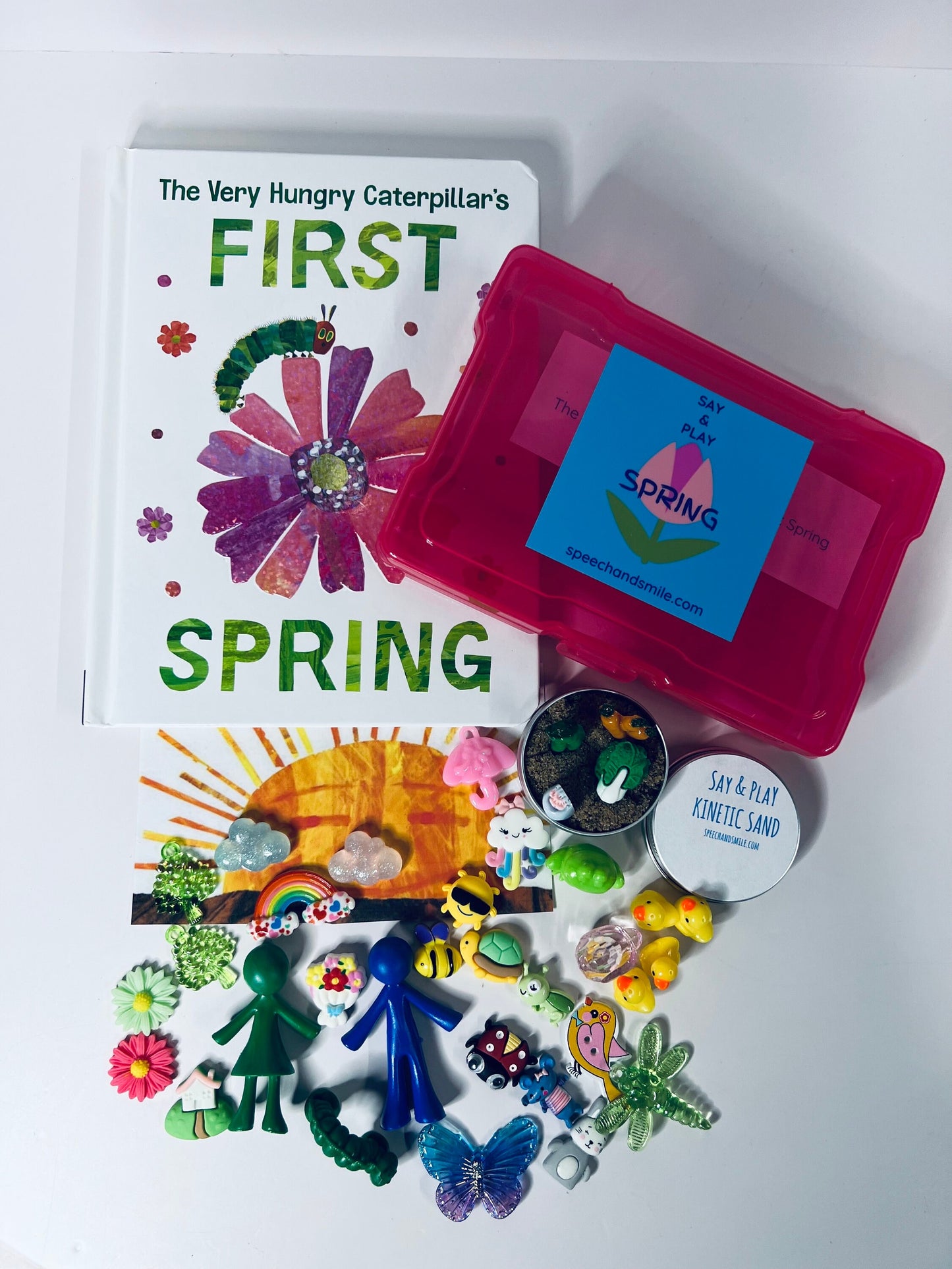 Very Hungry Caterpillar Story Kit – Mini Objects & Props for Speech Therapy, SLP, Preschool Literacy, Spring Story Retell Set
