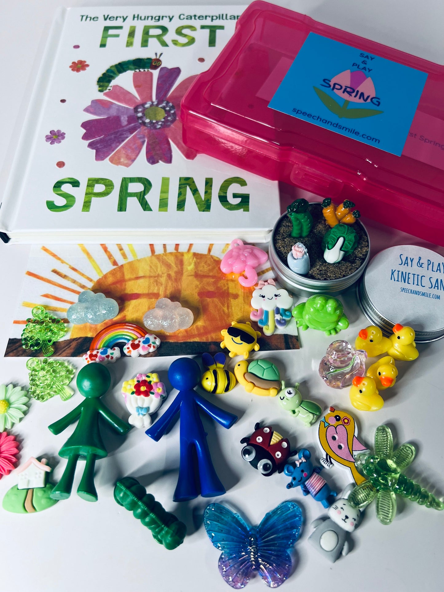 Very Hungry Caterpillar Story Kit – Mini Objects & Props for Speech Therapy, SLP, Preschool Literacy, Spring Story Retell Set