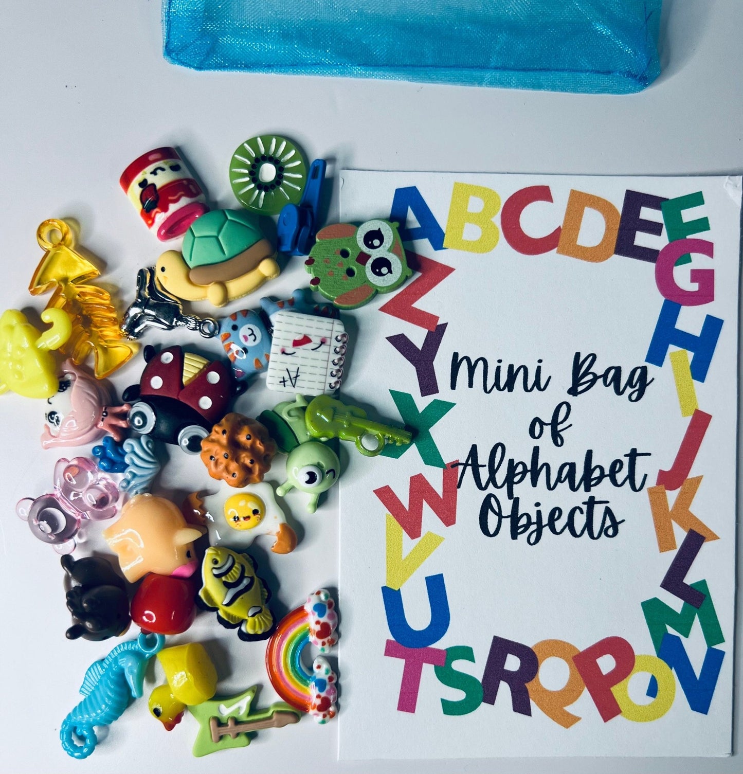 Mini Alphabet Objects with Card in Gift bag - Mini ABC Gift - Speech and Smile