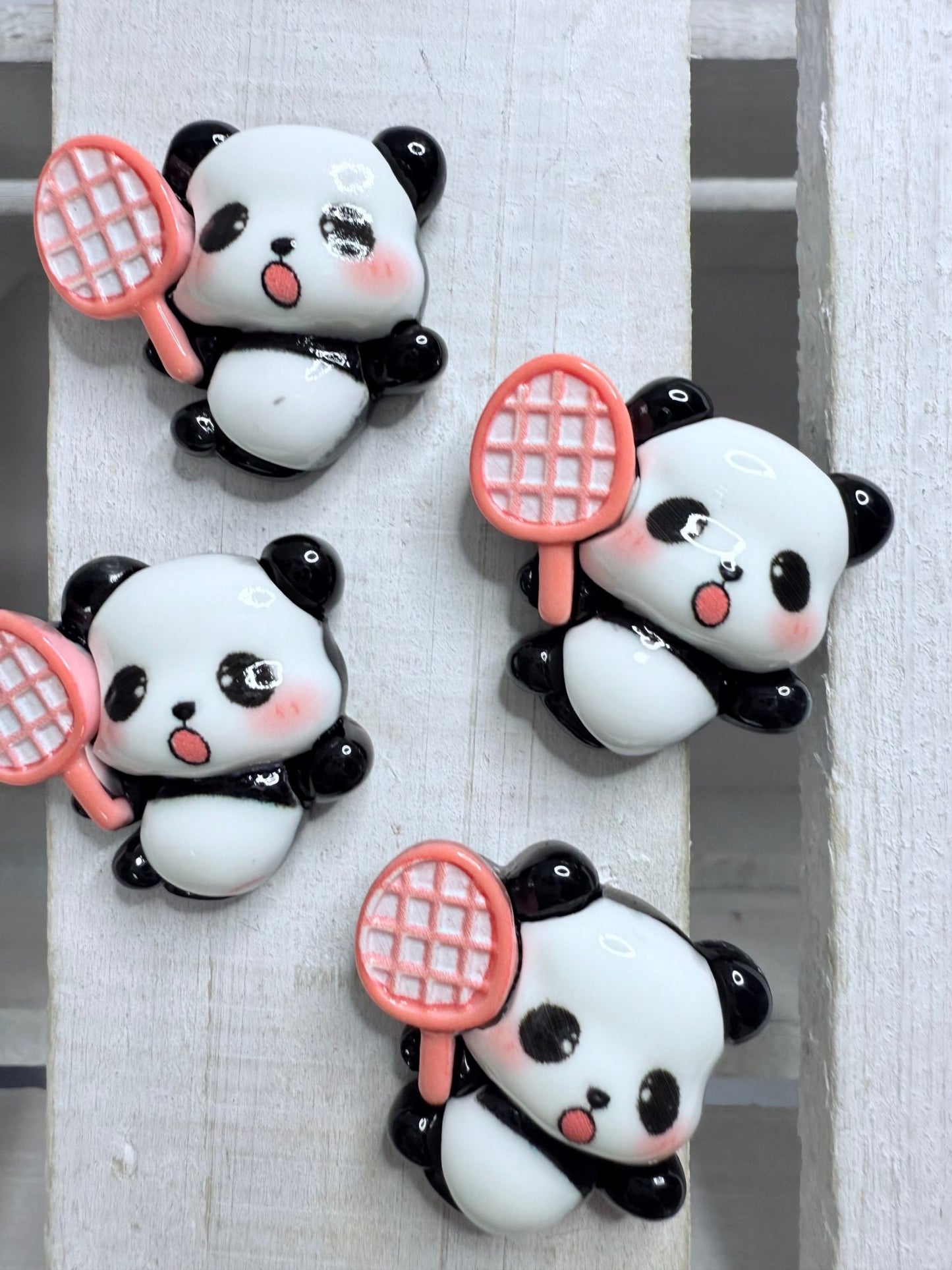 Mini PANDA playing tennis Trinket Speech Mini Objects Verb Objects Summer Theme Minis - Speech and Smile