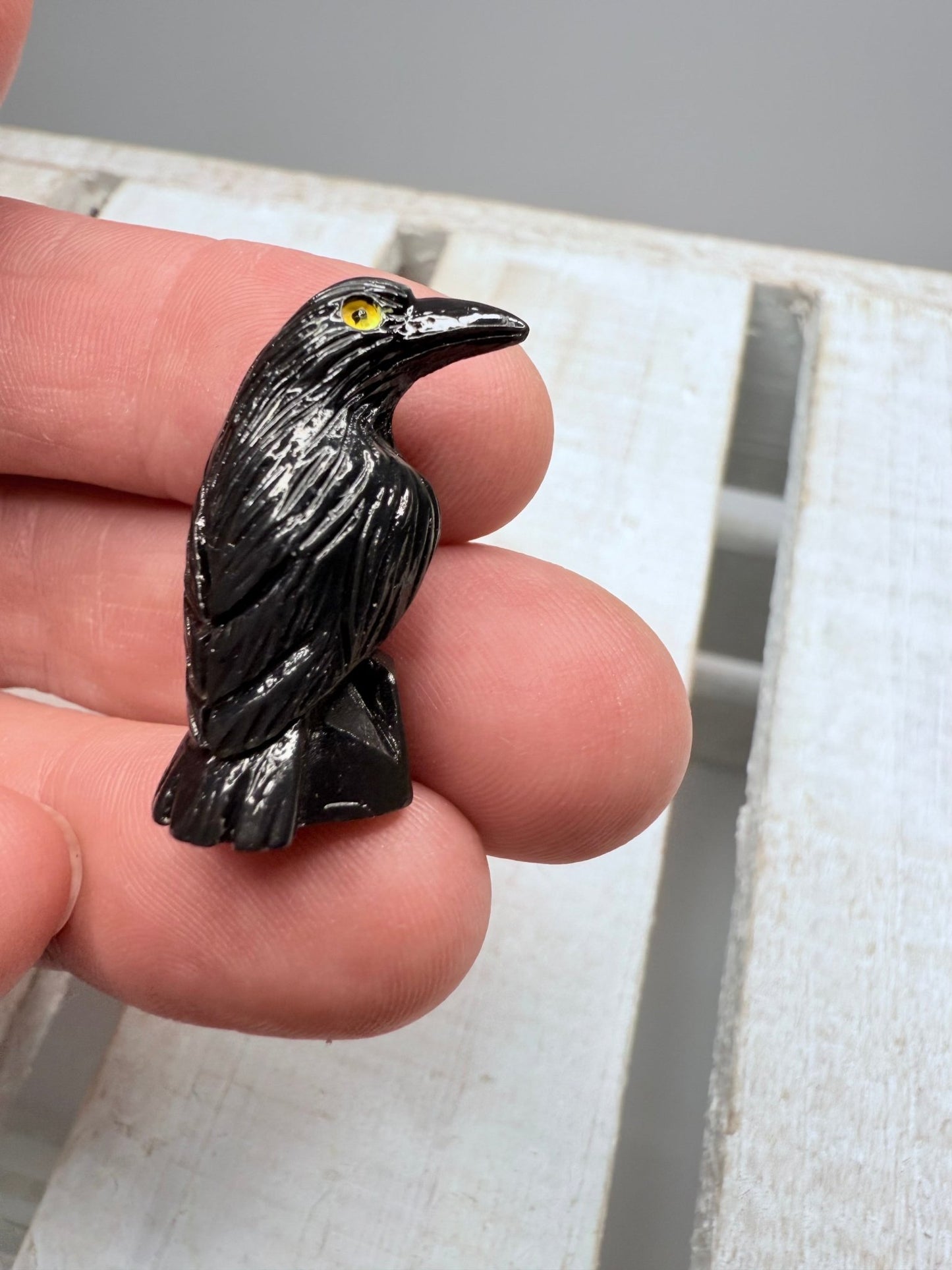 Miniature Black Crow Figurine Raven Black Bird Trinket– R Blend Mini Object for Speech Therapy, Montessori, I Spy, Terrariums - Speech and Smile