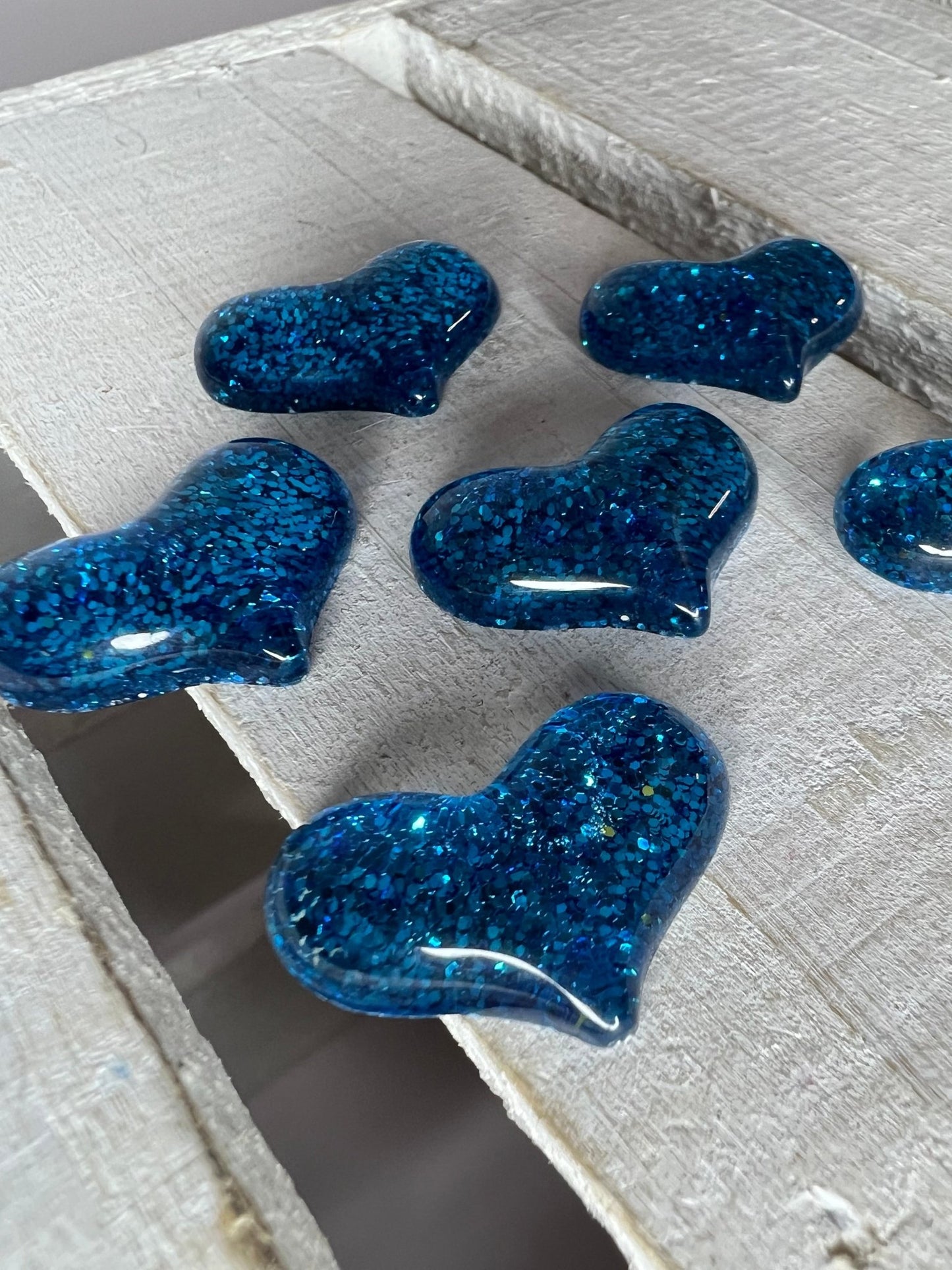 Miniature Blue Heart Trinket Valentine Sparkling Mini Heart Trinket Speech Therapy Mini Objects Doodads - Pocket Hug Heart - Speech and Smile