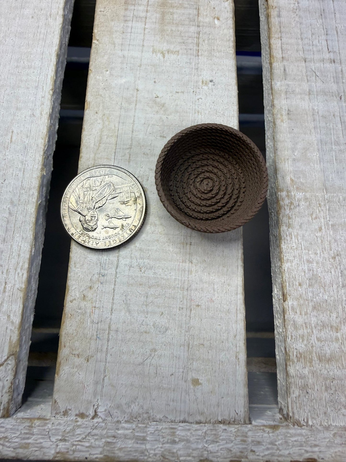 Miniature Brown Rope Basket – Tiny Organizer for Dollhouse Decor - Speech and Smile