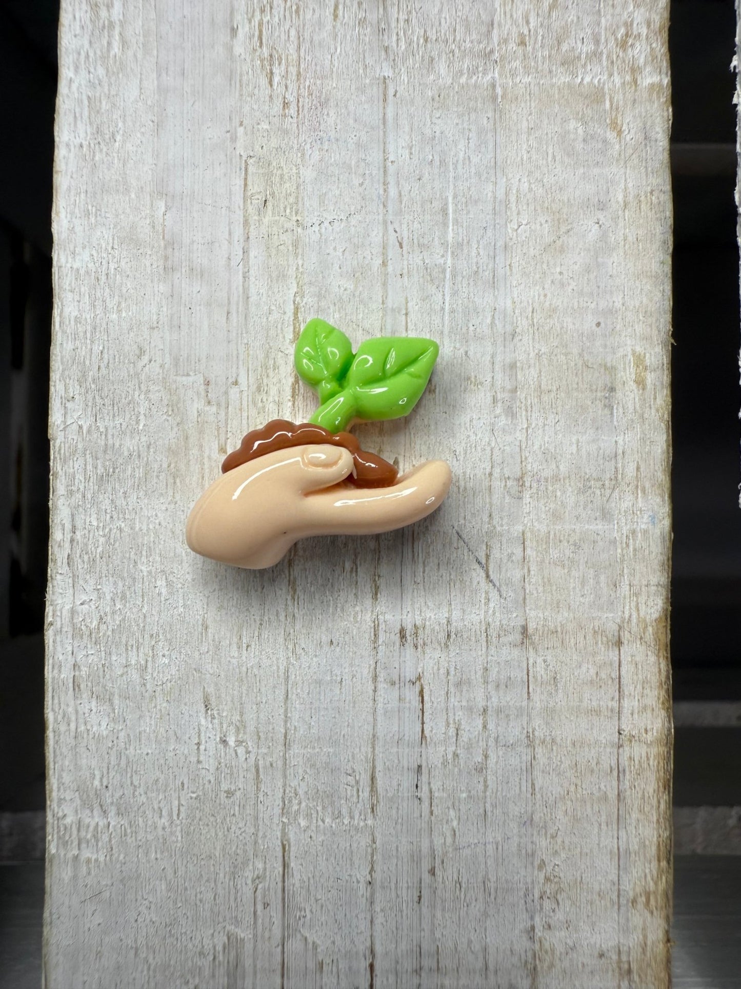 Miniature Hand holding Sprout Earth Day Mini Object for Speech Therapy Garden Minis - Speech and Smile