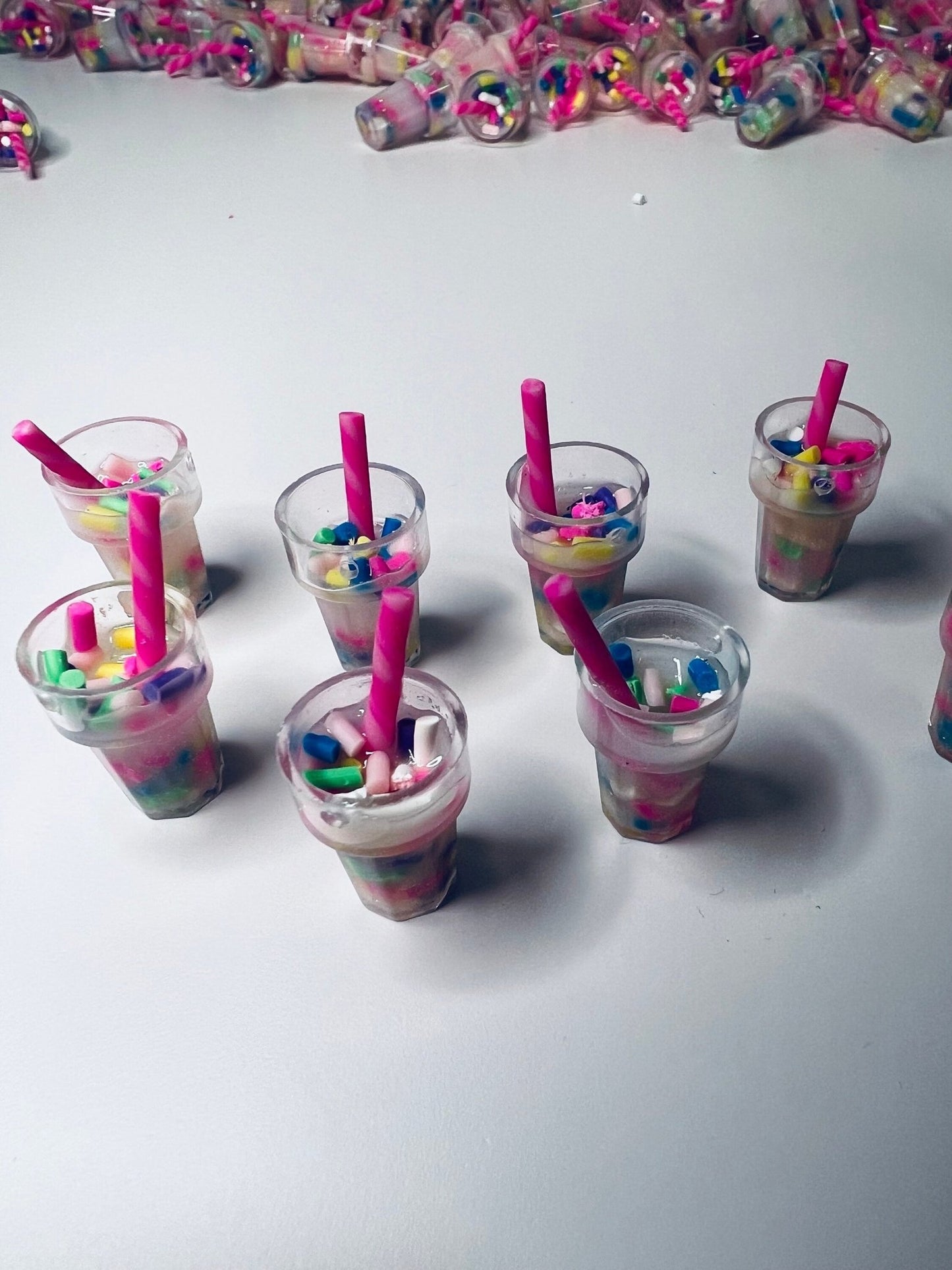 Miniature Smoothie Drink Trinkets - Dollhouse Drinks - Mini Pink Drink - Mini Objects for Speech Therapy - Trinkets - Doodads - Montessori - Speech and Smile