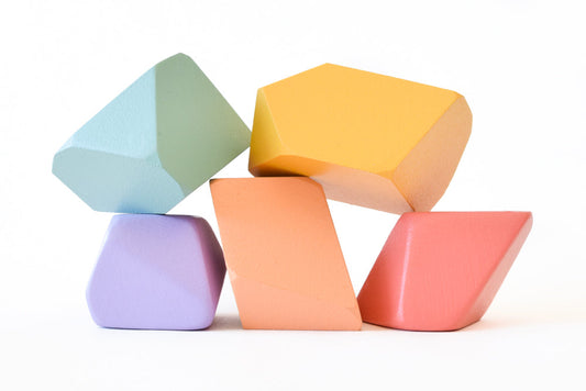 Rainbow Rock Blocks Set Stacking Matte Rainbow | Set of 5